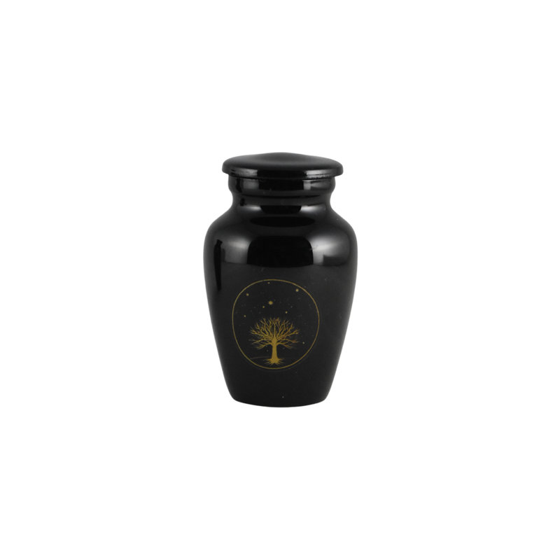 Tree of Life - Black with Golden Tree of Life Keepsakes Set of 4 for Ashes