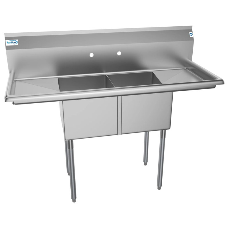 52'' L x 22'' W Silver Freestanding Service Sink