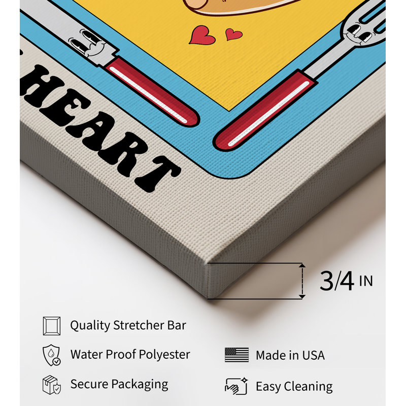 «Have Pizza My Heart», H 18 po x l 24 po, Canevas, Sans cadre