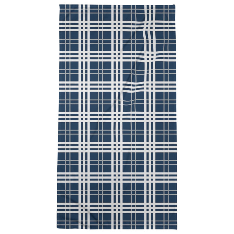 Serviette de plage de luxe Seattle football, Mélange polyester-coton, Bleu marine collège / gris loup / blanc