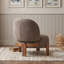 Fauteuil d'appoint à oreilles rembourré avec assise coussinée et pieds en bois massif-1265818765