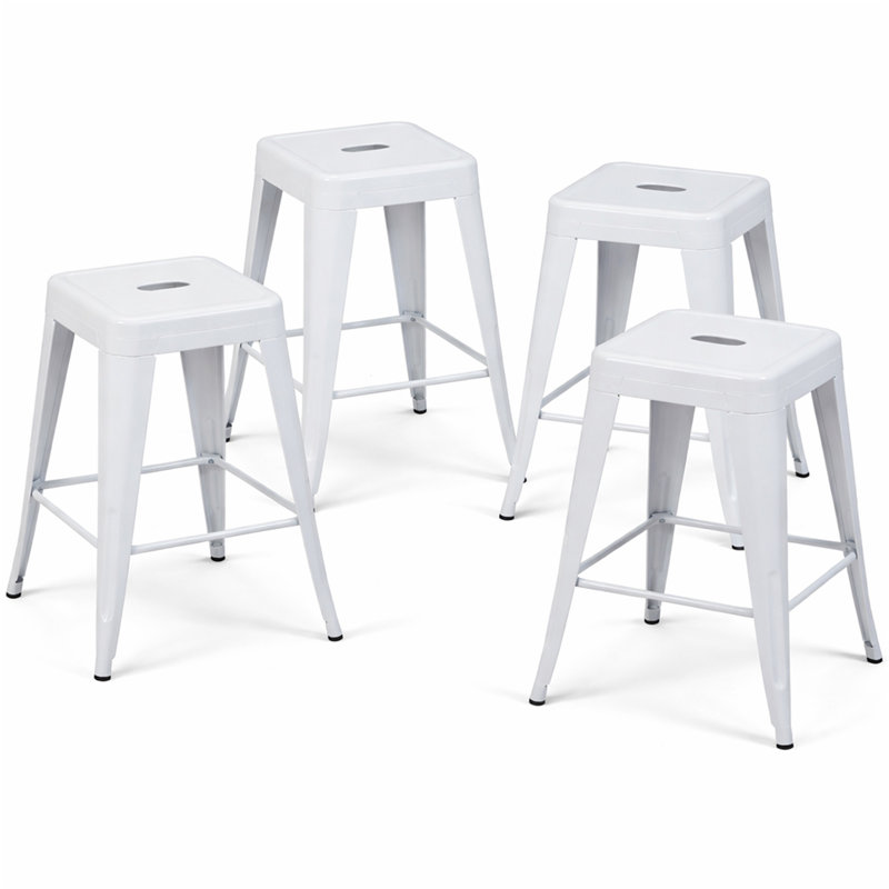 Tabouret à hauteur de comptoir 24 po, Blanc, Tabouret de comptoir (siège d’une hauteur de 24