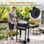 Barbecue au charbon de bois avec 2 tables d'appoint et foyer réglable, 284 pouces carrés.