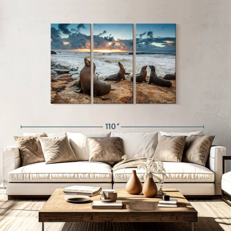 Brampt La Jolla Sea Lions, 48" H x 74" W