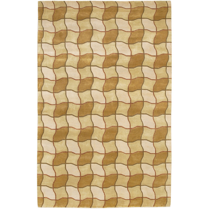Aadi Brown/Tan Area Rug, Rectangle 2' x 3', Brown, Yellow, Orange, Green, Cream