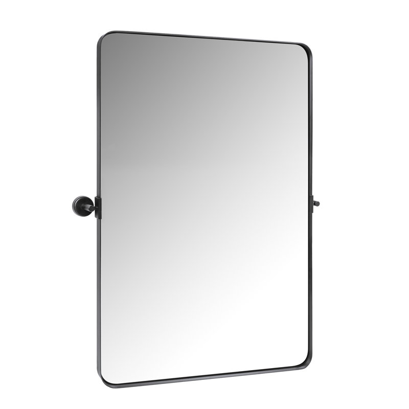 Miroir de salle de bain pivotant Khylia, H 36 po x l 24 po x P 1,2 po, Noir