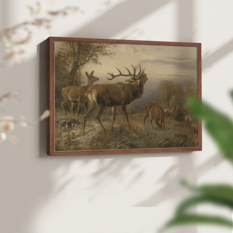 Faune rétro - XXVII - impression encadrée - réaménageable, H 11 po x l 14 po, Noyer