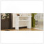 Console élégante avec des bords arrondis et une tablette robuste pour le hall d'entrée et le salon (blanc antique)-1440060689