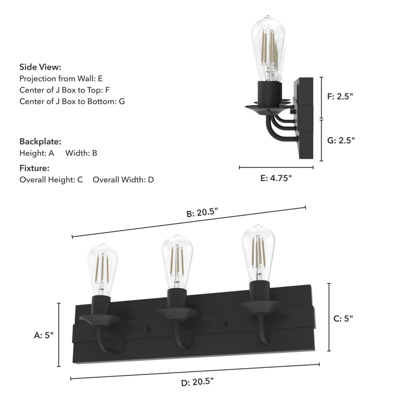 Perch Point 3 - Light Dimmable Vanity Light, Noble Bronze