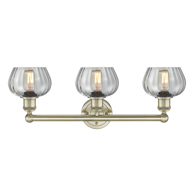 Noille 3 - Light Dimmable Vanity Light, Clear, Antique Brass