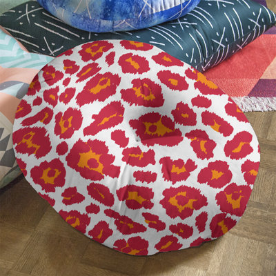 Tampa Bay Throwback Football Leopard Print Tufted Floor Pillow