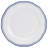 Tabletops Gallery Vintage 12 Piece Embossed Porcelain Dinnerware Set in White with Blue Stripes