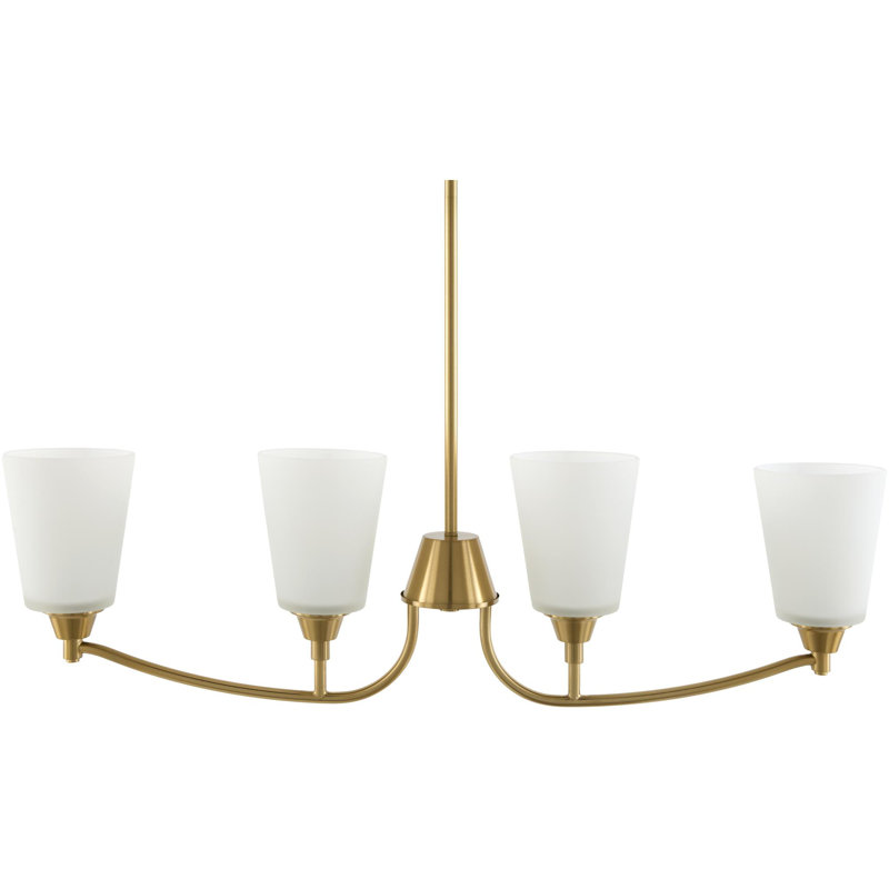 Kaminsky Chandelier, Brass, White