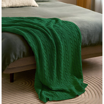 Jeté 100% coton torsadé 60 "x 70" vert
