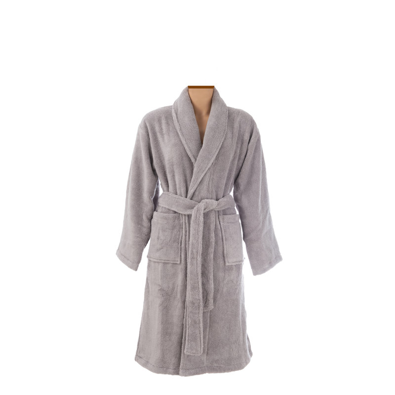Peignoir de bain en Ratine de coton turque 100% en Ratine avec poches Farmersville, gris, L
