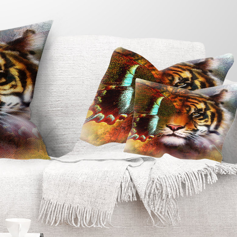 Coussin Animal avec ailes de papillon, Rectangulaire, 12 po x 20 po