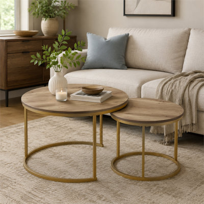 Ensemble de 2 tables basses brunes Brown