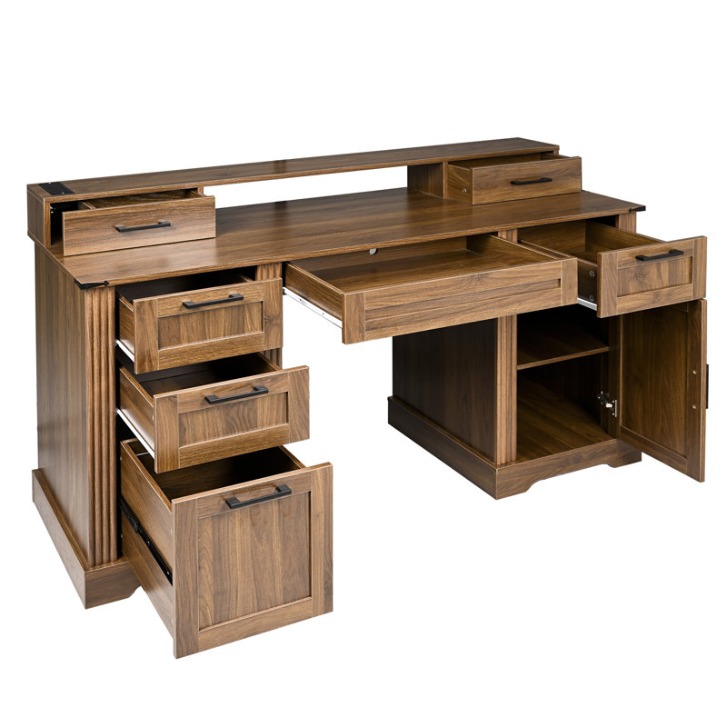 Bureau de ferme 59 po avec station de charge et armoire de rangement (sans la chaise)