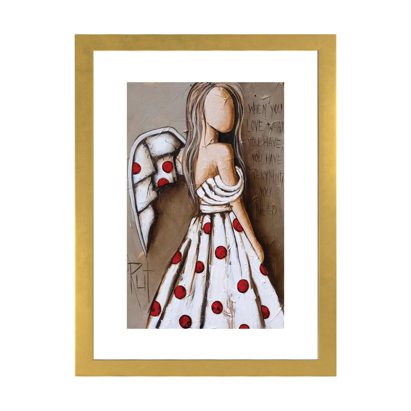 Tout ce dont vous avez besoin par rut art Creations-reproduction d’art, Papier encadré doré, Blanc
