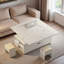 Table basse relevable moderne avec 2 tabourets, rangement caché, tiroirs et table pliante