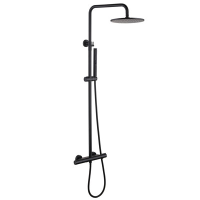 Wall Mounted Solid Brass Triple Function Thermostatic Shower System With Handheld Shower Heads With Footwash Spout
