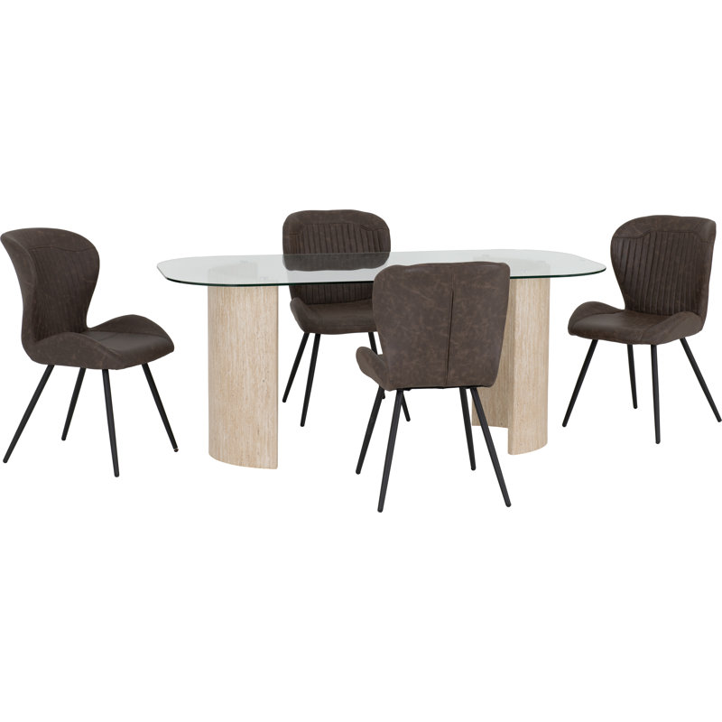 Modena & Quebec 4 - Person Dining Set, Brown