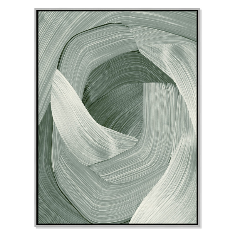 «Wyn Enriched Emerald - Floater Frame», reproduction d'impression sur toile, H 41,5 po x l 31,5 po, Argent argent