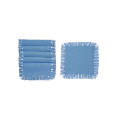 Hand Knotted Fringe Cocktail Napkin