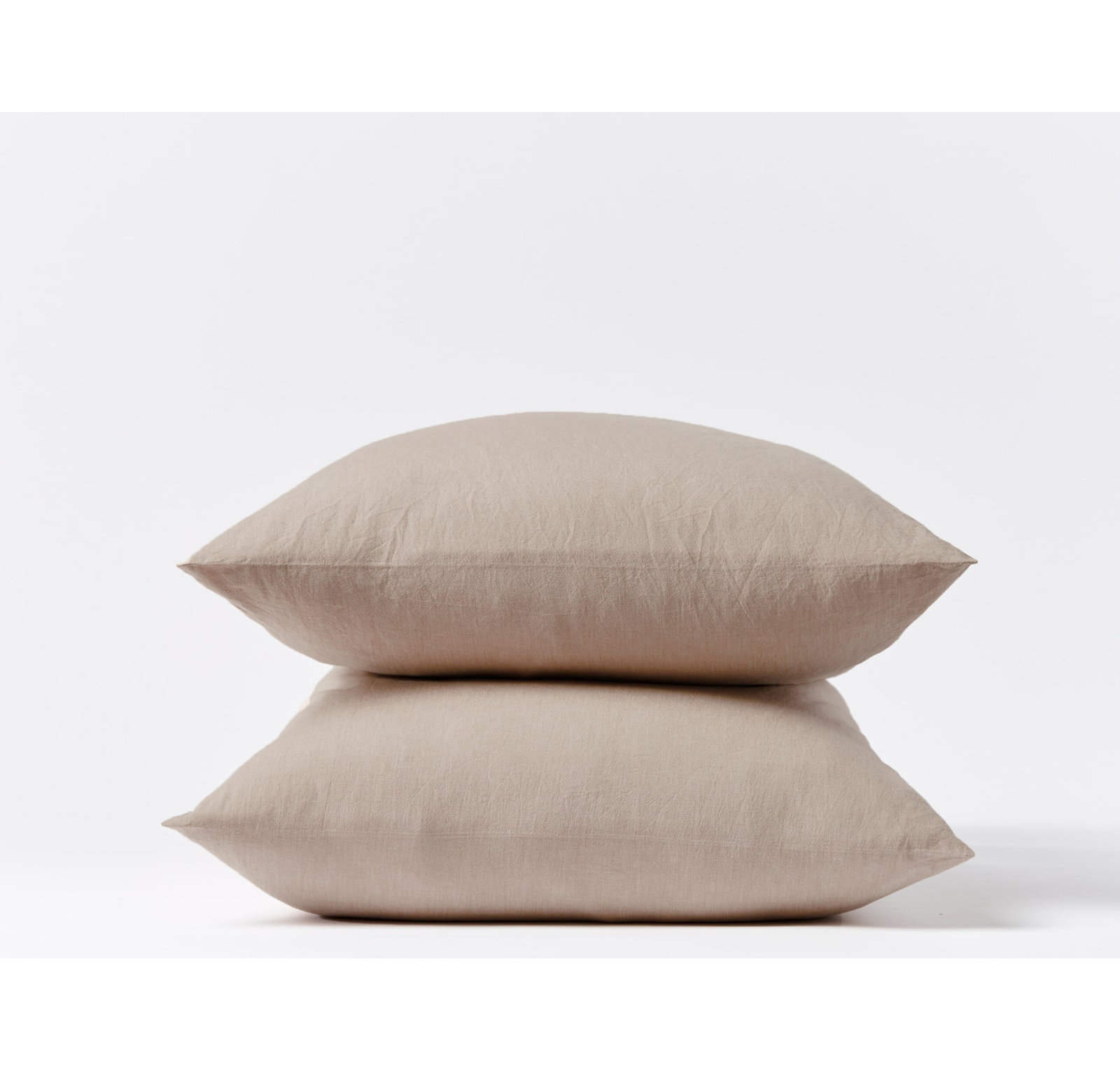 Crinkled 100% Cotton Percale Pillowcase - Set of 2, King Pillowcase, Hazel Chambray