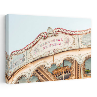 Circus Paris Carousel Abstract Contemporary Architecture City Wall Art by Talitha McQueen - Wrapped Canvas Print