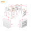 Lit mezzanine simple avec Cortez case, tiroirs, lit mezzanine simple avec armoire à tiroirs, armoire à tablettes et bureau à tiroirs, lit mezzanine en bois d'hévéa avec barrière de sécurité, échelle, blanc-694022396