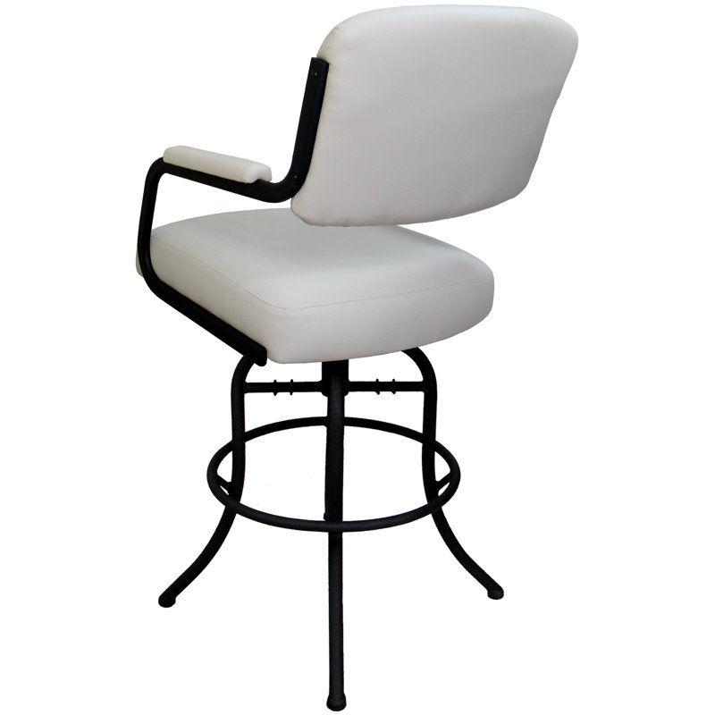 Tabouret de bar pivotant 30 po Jomiah, Noir, Blanc