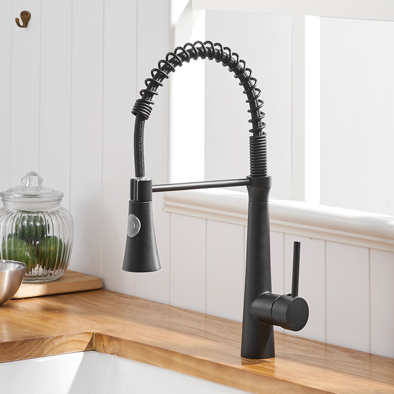 Fapully Pull Down Kitchen Faucet, Matte Black