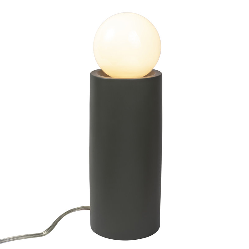 Rachid Ceramic Torchiere Lamp, 16.5" H x 5.5" W x 5.5" D, Pewter Green