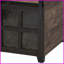 Chêne rustique & amp; Table basse noire avec portes coulissantes en verre - Rangement peu encombrant pour le salon