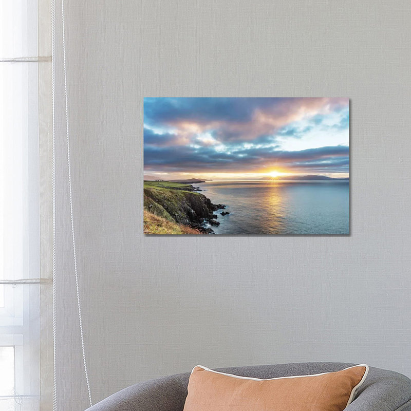 Sunrise Over Dingle Bay As Fishing Boats Heads Out in County Kerry, Dingle, Ireland 1 Piece Wrapped Canvas Wall Art