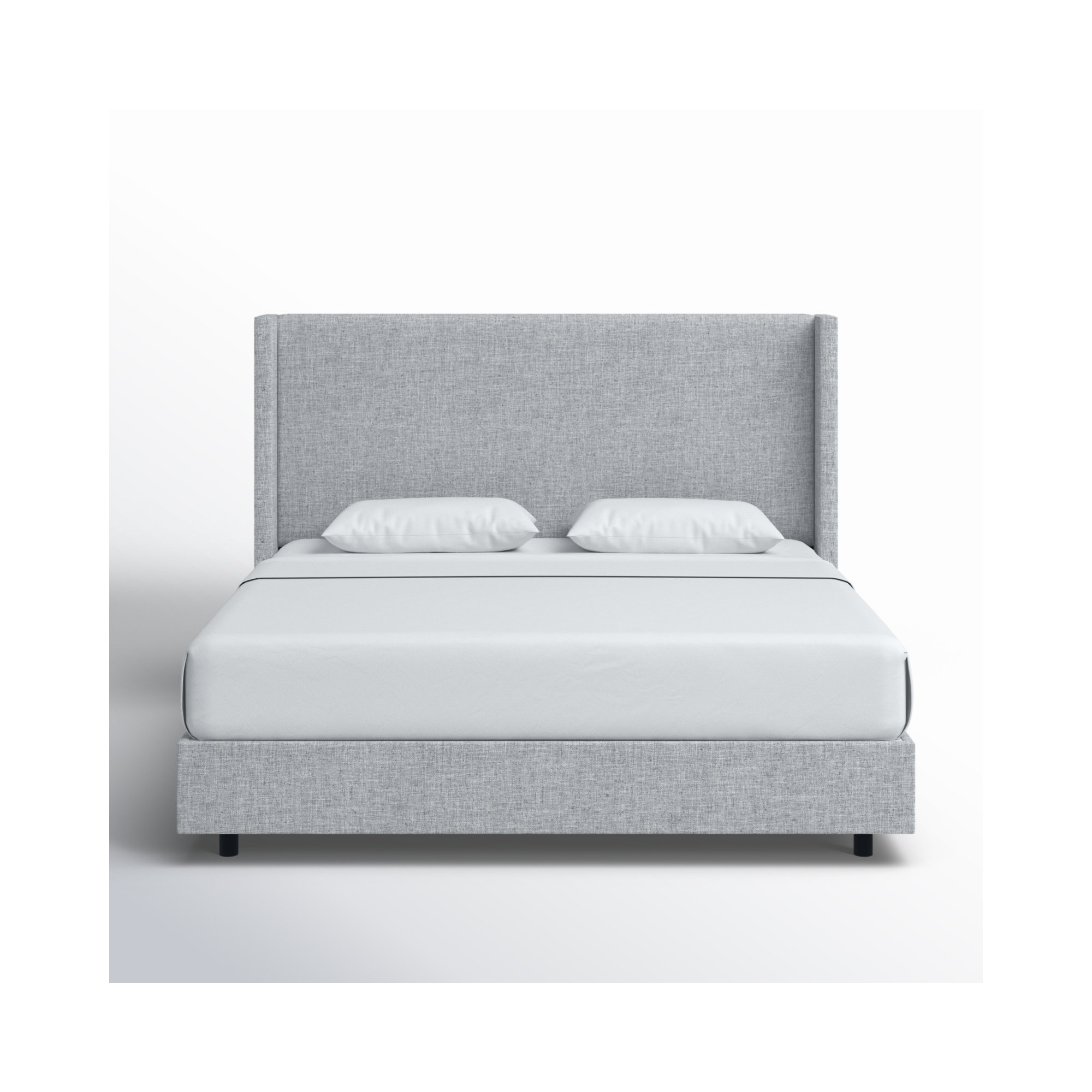 Hanson Upholstered Wingback Bed, California King, Zuma Pumice Textured Linen