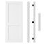 Interior 2-Panel Solid Core Door, CARB P2 Certified MDF Prehung Door, with Jamb Kit, Seal Strip, Black Hinges & Right Hand Inswing, Pre‑Finished & Waterproof, for Pantry, Bedroom, Bathroom & Closet, Easy DIY Stain, 36"x 80"-114778562-114778563-114778561