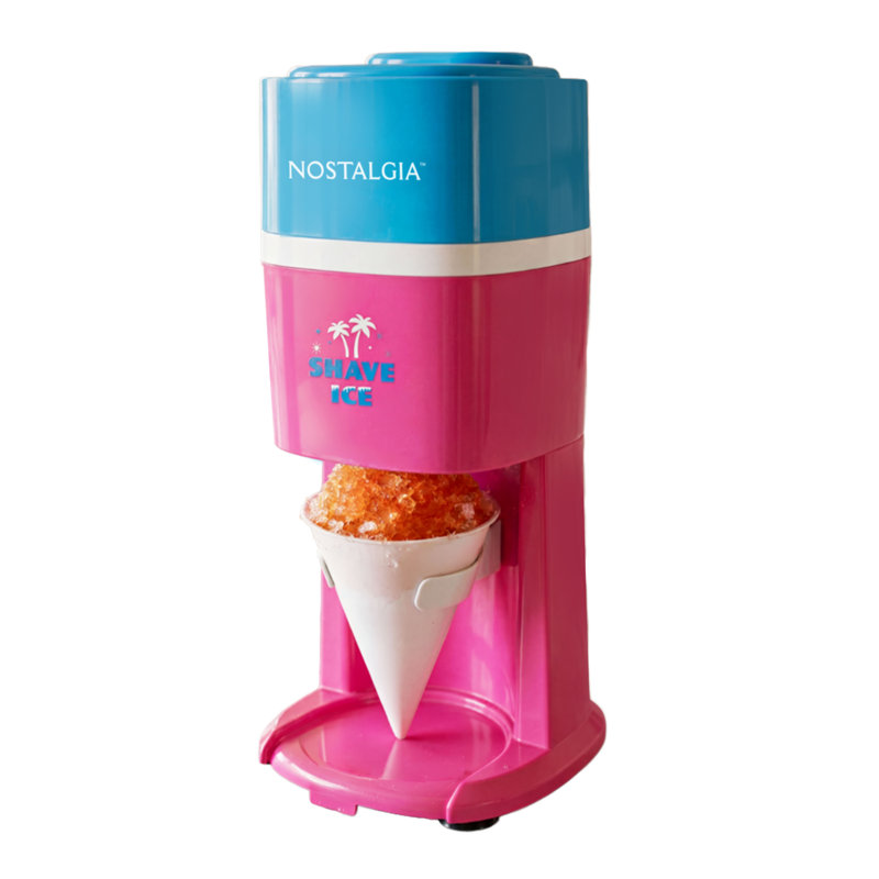 Nostalgia Shave Ice and Snow Cone Machine, Pink and Blue