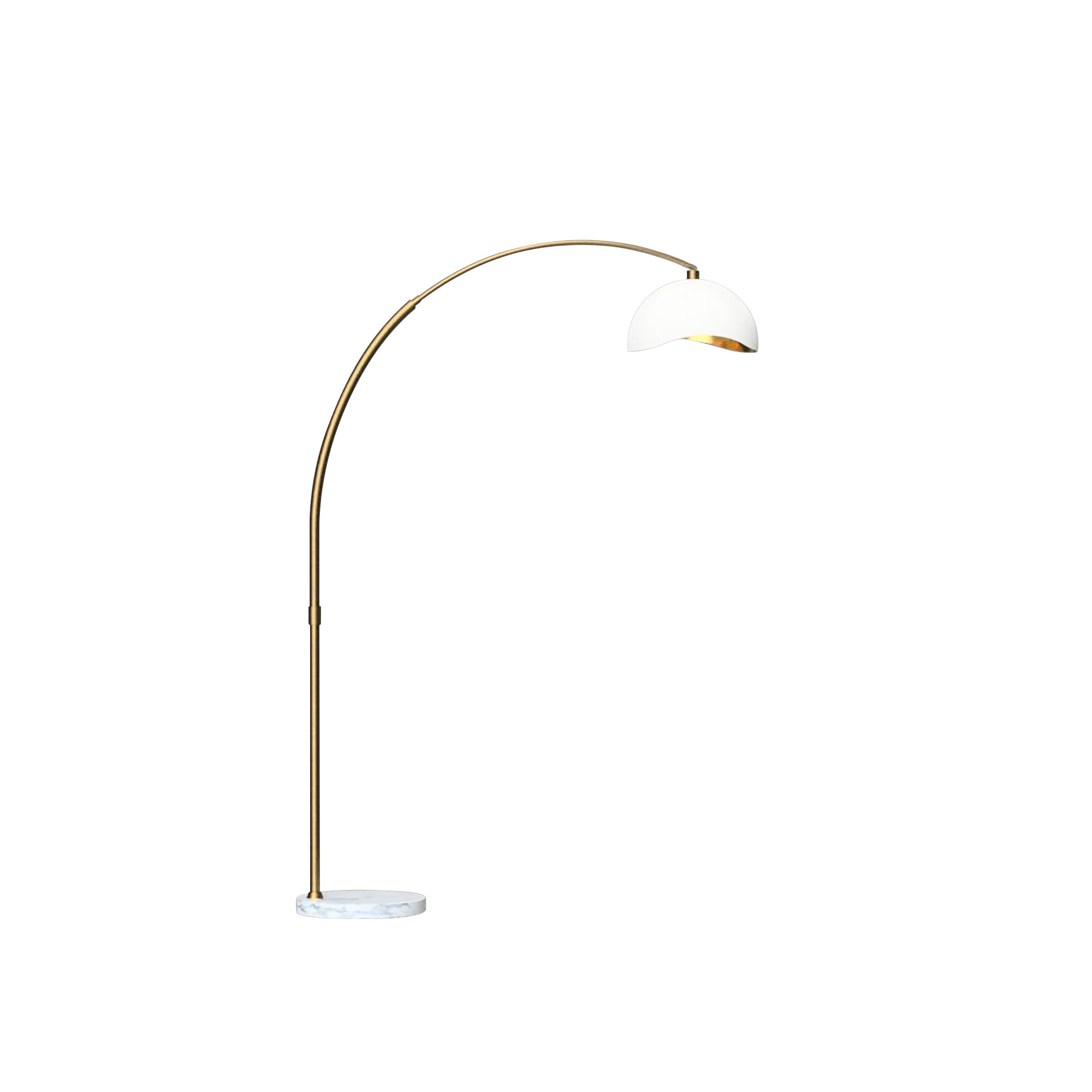 Luna Bella 92" Dimmable Arc Floor Lamp, White/Gold