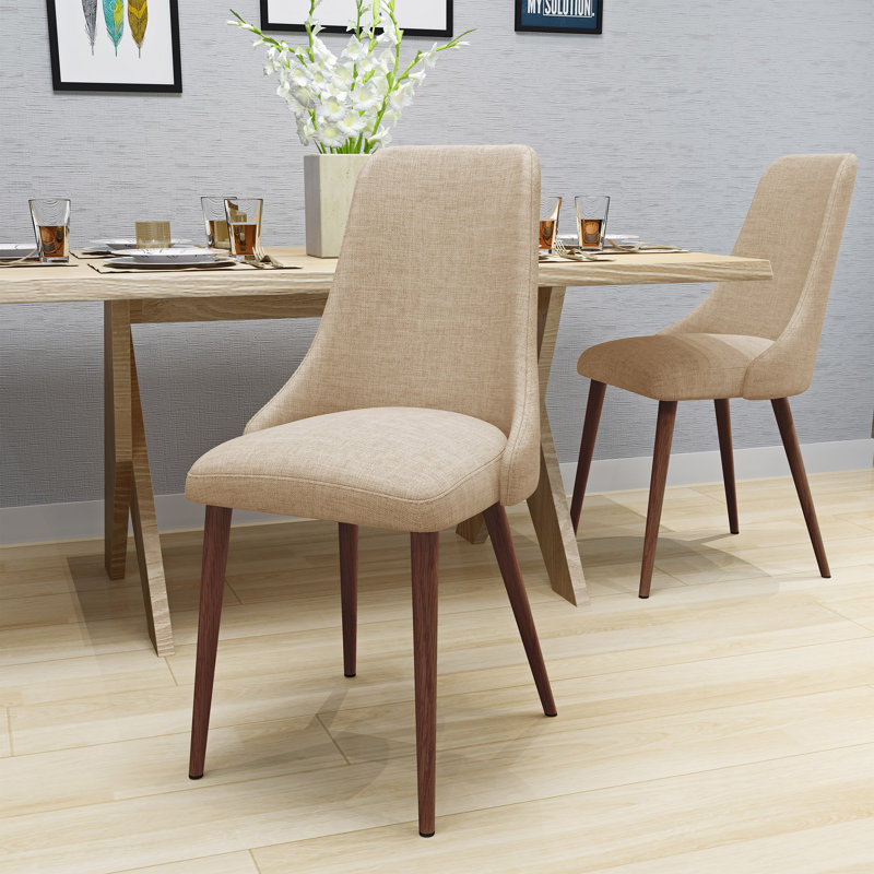 Chaise de salle à manger, chaise rembourrée, Blé / brun foncé