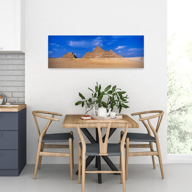 Grandes pyramides, Gizeh, Égypte, paysage contemporain abstrait, art mural, H 12 po x l 36 po