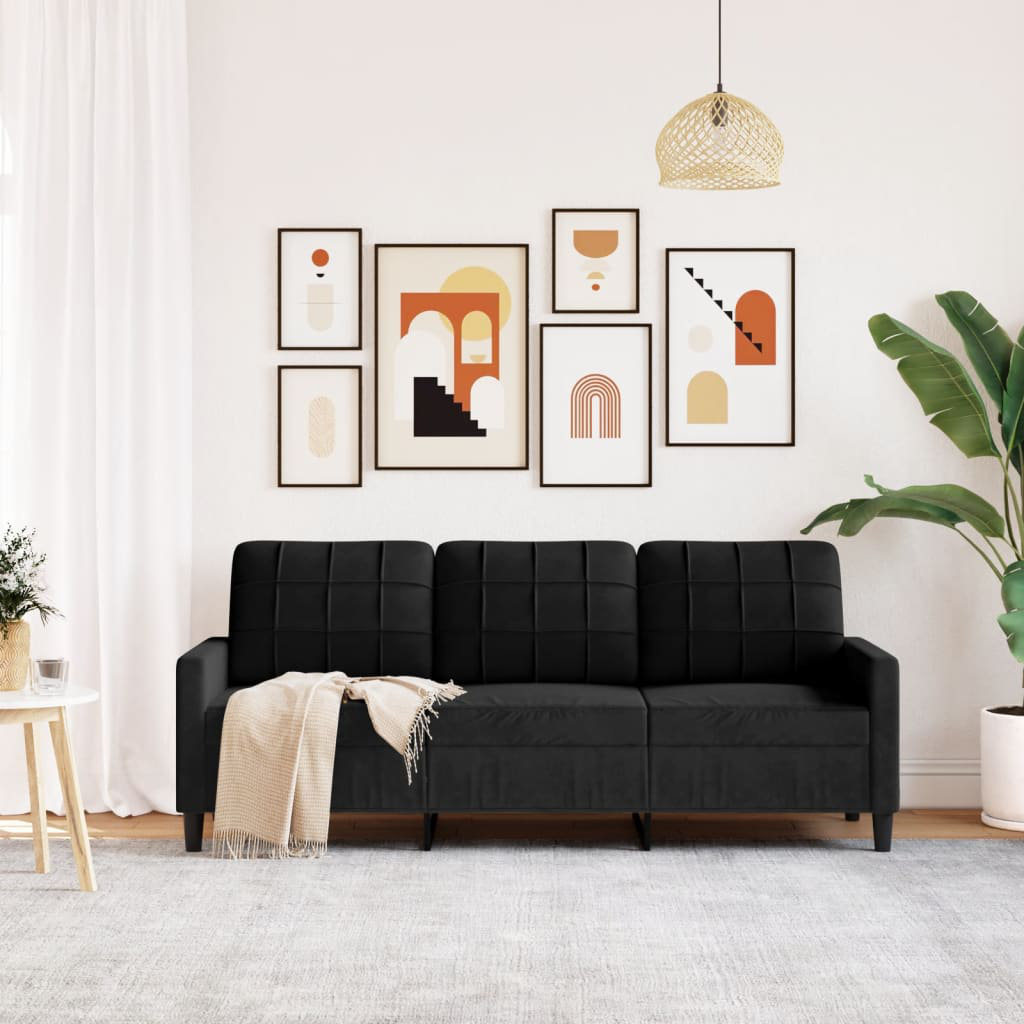 Vidaxl 3-Sitzer-Sofa Dunkelgrün 180 Cm Samt