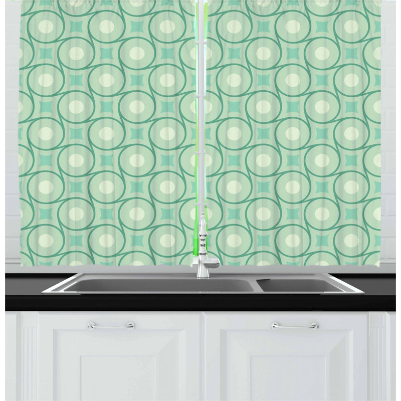 Geometric Pointed Kitchen Curtain
