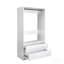 Garde-robe 32 po en bois blanc avec deux tiroirs