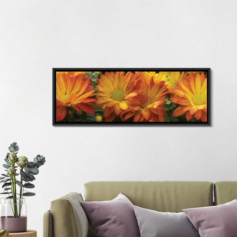 « close-up of yellow gerbera », reproduction de photo sur toile, H 20 po x l 60 po x P 1,5 po, Toile tendue
