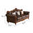 European-style Living Room Carved Sofa. 85.4'' Leather Sofa