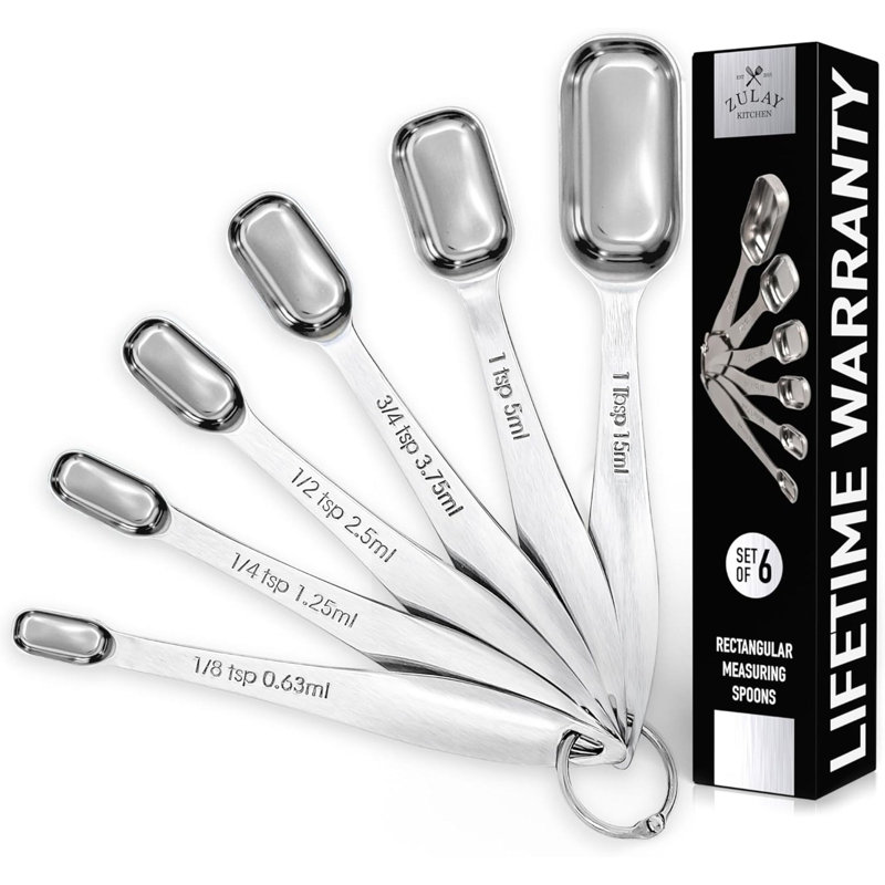 6 Piece Stainless Steel Measuring Spoons