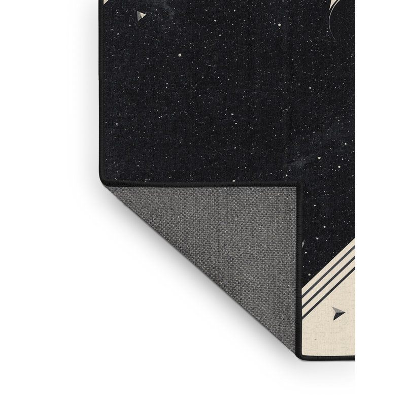 Tapis gris moelleux à motif géométrique moelleux en forme de station spatiale Ehlers, 3x5