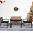 Patio Backyard Seating 4: Table, Brown , Cushions Furniture 4 : Wood Seating, For & Lawn